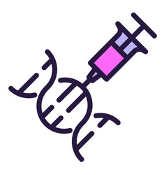 Dna Syringe Icon Outline Genetic Lab