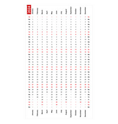 One Row Vertical Calendar 2024 Sunday First Day