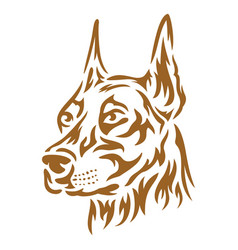 Doberman Pinscher Dog Face Printable Stencil Art