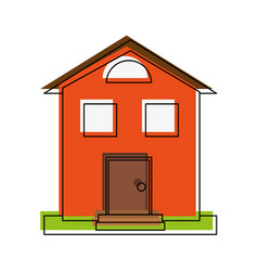 Family Home Or Two Story House Icon Image