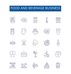 Food And Beverage Business Line Icons Signs Set