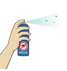 Hand Holding Mosquitoes Repellent Spray Can