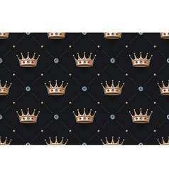 Seamless Gold Patter And King Crown With Diamond