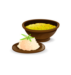 Traditional Indian Dish Dal With Rice Spicy Soup