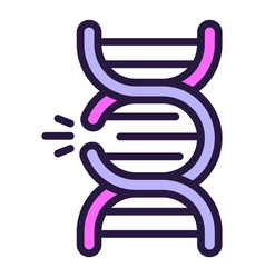 Cut Dna Icon Outline Genetic Lab