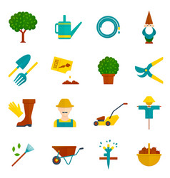 Vegetable Garden Flat Icons Set