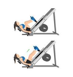 Woman Doing Leg Press Exercise On Machine