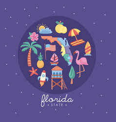 Florida Sunshine State Lettering Poster