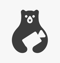 Bear Video Logo Negative Space Template