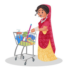 Indian Rajasthani Woman Cartoon