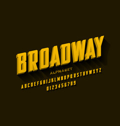 Broadway Retro Style Font Alphabet Letters