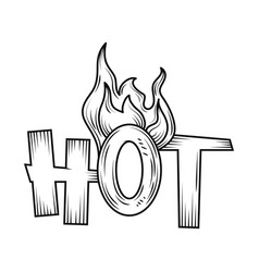 Hot In Flame Lettering Icon