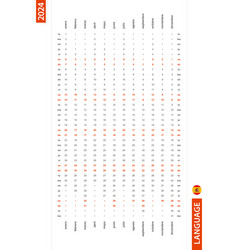 Spanish One Row Vertical Calendar 2024 Monday