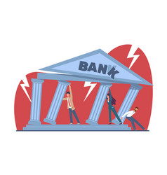 Bank Collapse Or Bankruptcy Businessmen Try