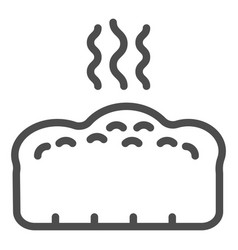 Bread Line Icon Hot Loaf With Steam