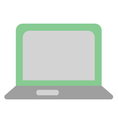 Green Laptop On A White Background