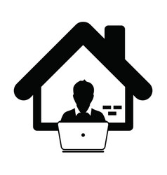 Profile Icon Working From Home With Laptop