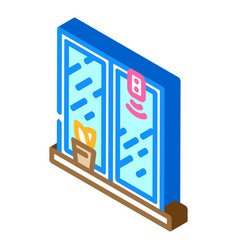 Smart Window Sensor Home Isometric Icon