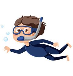 A Boy Wearing Snorkeling Mask