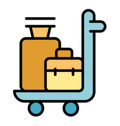 Airport Trolley Icon Flat