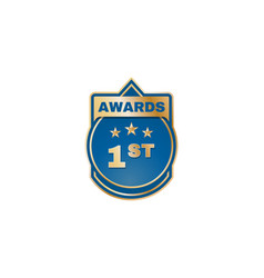 Award With Liquid Water Shape Emblem Logo Design