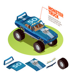 Monster Car 4wd Model Isometric Image