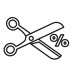 Scissors Price Cut Icon Outline Style