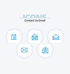 Email Blue Icon Pack 5 Icon Design Open Envelope