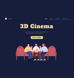 3d Cinema Web Banner With People Watching Movie