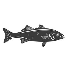 Black Fish Logo Seabass Silhouette Underwater