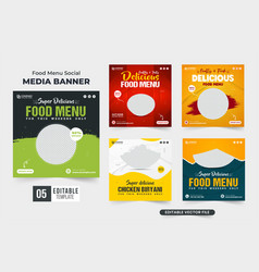 Healthy Food Menu Social Media Marketing Template