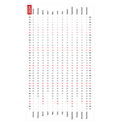 One Row Vertical Calendar 2024 Monday First Day