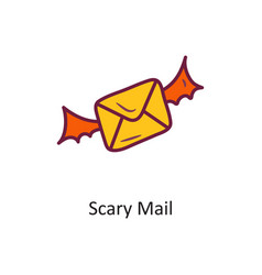 Scary Mail Fill Outline Icon Design