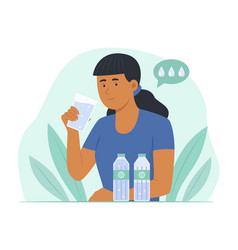 Woman Drinking Pure Water For Good Health