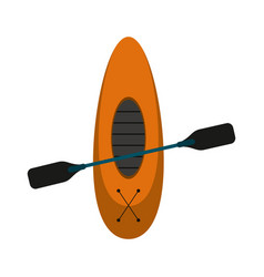 Boat With Oars Cartoon Topview