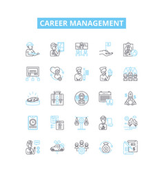 Career Management Line Icons Set Job