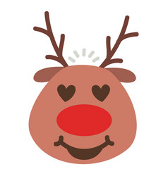 Heart Eyes Reindeer Face Emoticon 48