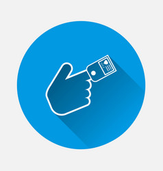 Icon Of A Pulse Oximeter Put On A Finger