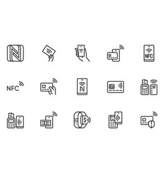 Nfc Payment Line Icons