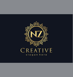 Nz Initial Letter Luxury Calligraphic Feminine