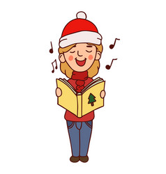 Girl Sings Carols Carolling