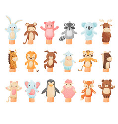 Hands Animal Puppets Set Lion Giraffe Monkey