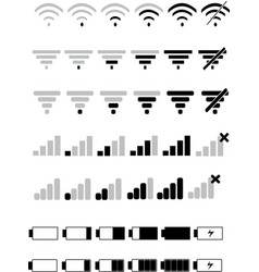 Phone Signal And Battery Icons Mobile Interface