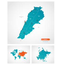 Lebanon map with administrative divisions Vector Image