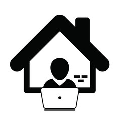 Freelance Icon Working From Home With Laptop