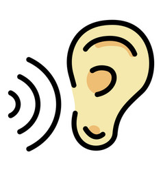 Hear Translator Speech Icon Color Outline