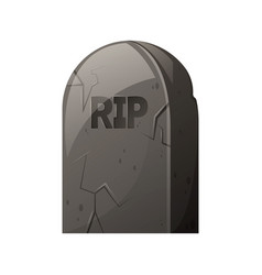 Tombstone With Cracks Rip Text Cartoon