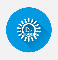 Vitamin D Icon Sun Icon On Blue