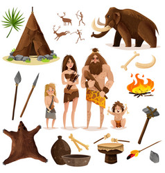 Cavemen Decorative Icons Set