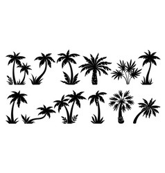 Palm Trees Silhouette Set